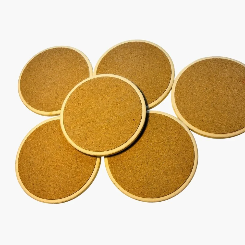 Sakura Fat Chef  Round Coasters Wine Culinary Cork Backed
